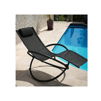 Zero Gravity Portable Foldable Rocking Chair Recliner Black